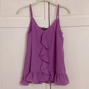 Staccato Purple Ruffle Tank Top Size Small